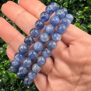 8mm Blue Kyanite Beaded Bracelet